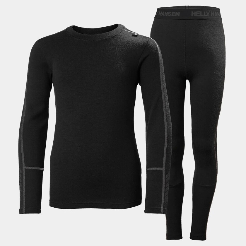 Bilde av Lifa Merino Midweight Set, ullundertøysett junior 990 Black