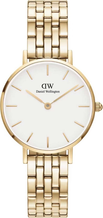 Petite 5-Link Evergold DW00100614 - Kvarts - Gull - Dameklokker - Rustfritt stål - ledd m/pin - Mineral
