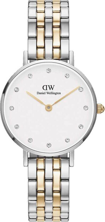 Petite 5-Link Two-Tone DW00100616 - Kvarts - Sølv - Dameklokker - Rustfritt stål - ledd m/pin - Mineral