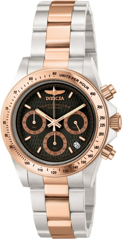 Speedway Professional Chronograph 6932 - Kvarts - Sølv - Unisex - Rustfritt stål - ledd m/pin - Mineral/Safir mix