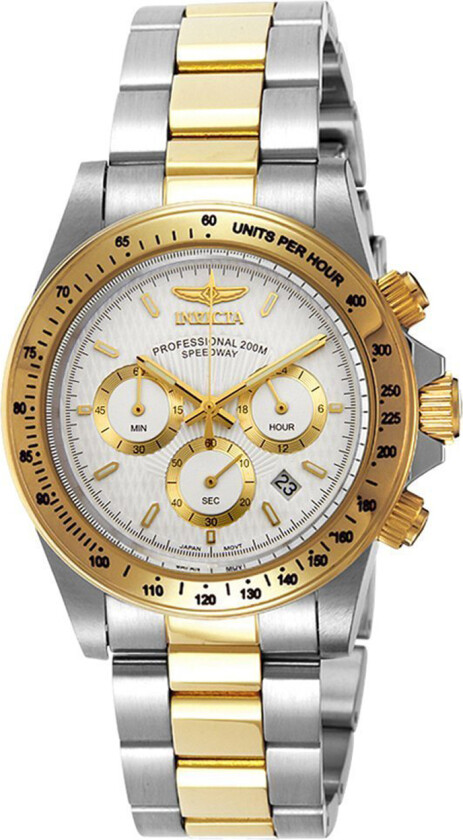 Speedway Professional Chronograph 9212 - Kvarts - Sølv - Unisex - Rustfritt stål - ledd m/pin - Mineral