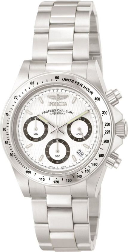 Speedway Professional Chronograph 9211 - Kvarts - Sølv - Unisex - Rustfritt stål - ledd m/pin - Mineral