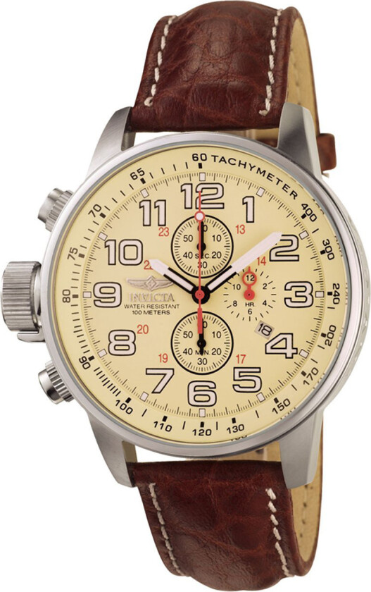 Force Terra Lefty Ivory 2772 - Kvarts - Sølv - Herreklokker - Skinn - Mineral