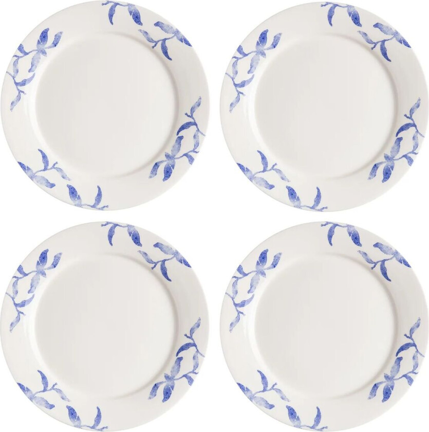 Havspil tallerken 28 cm 4-stk. blå-hvit