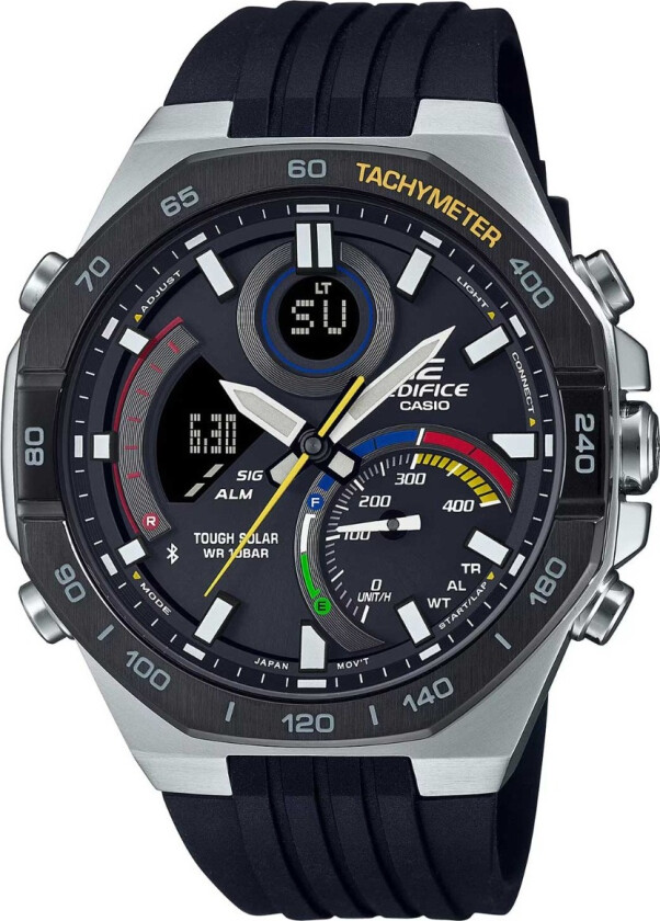Edifice Racing Multicolor Series ECB-950MP-1AEF - Anadigi - Sølv - Herreklokker - Resin - Mineral