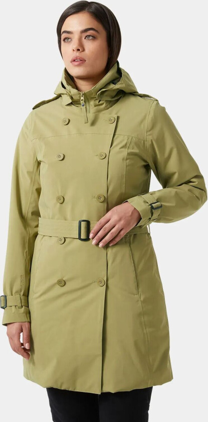 Dame Urb Lab Welsey Isolert Trenchcoat Grønn M GråM