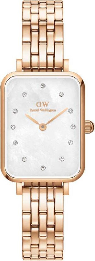 Quadro 5-Link Melrose DW00100620 - Kvarts - Rosegull - Dameklokker - Rustfritt stål - ledd m/pin - Mineral