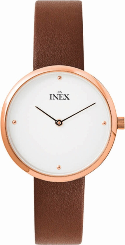 Inex Ladies Rose Gold/White A69518-1D0KV - Kvarts - Rosegull - Dameklokker - Skinn - Mineral