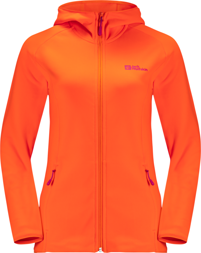 Women's Baiselberg Hooded Full Zip M, Vibrant Orange