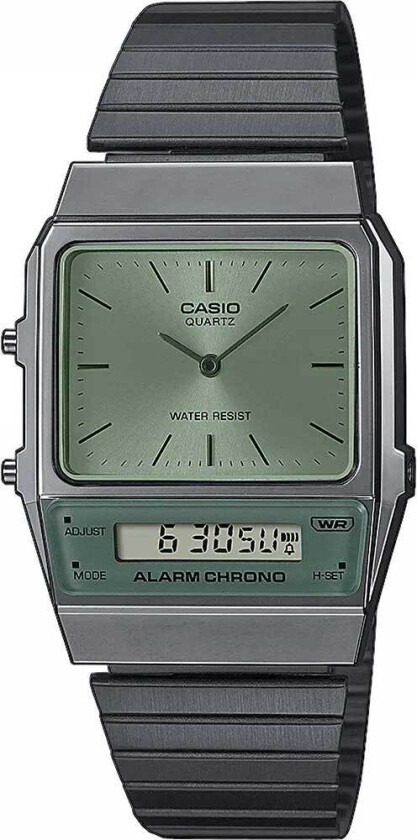 Classic AQ-800ECGG-3AEF - Anadigi - Grå - Unisex - Rustfritt stål - ledd m/pin - Akryl
