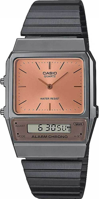 Classic AQ-800ECGG-4AEF - Anadigi - Grå - Unisex - Rustfritt stål - ledd m/pin - Akryl