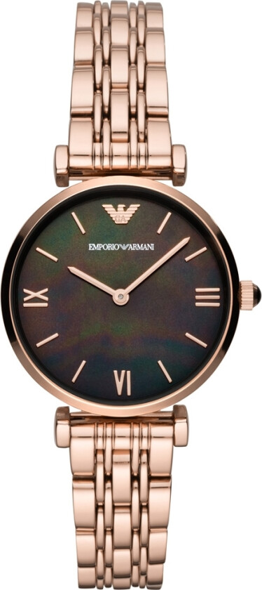 Emporio Armani Gianni T-Bar AR11145 - Kvarts - Rosegull - Dameklokker - Rustfritt stål - ledd m/pin - Mineral