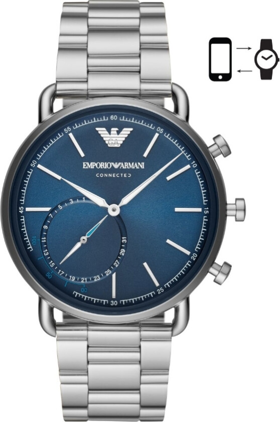 Emporio Armani Aviator ART3028 - Kvarts - Sølv - Herreklokker - Rustfritt stål - ledd m/pin - Mineral