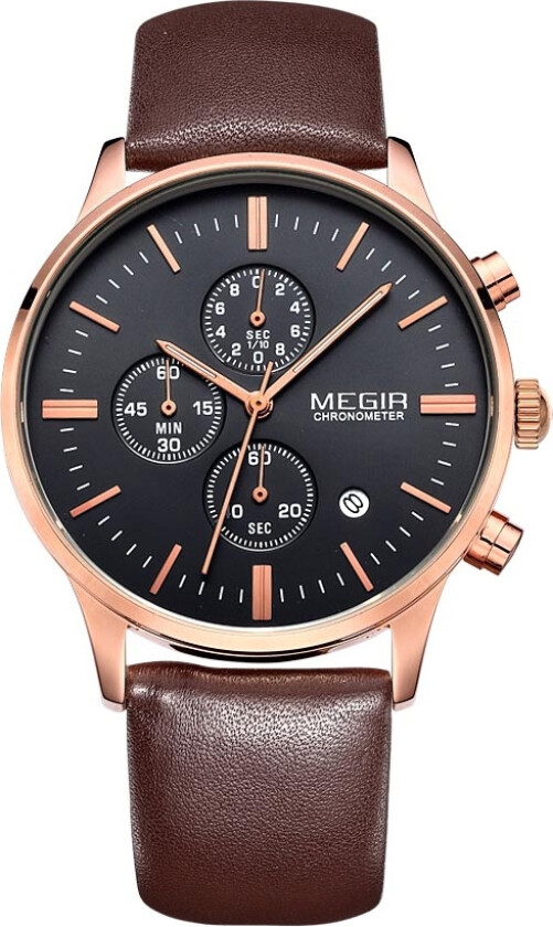 Chronograph ML2011GBN-1N0 - Kvarts - Rosegull - Herreklokker - Skinn - Mineral
