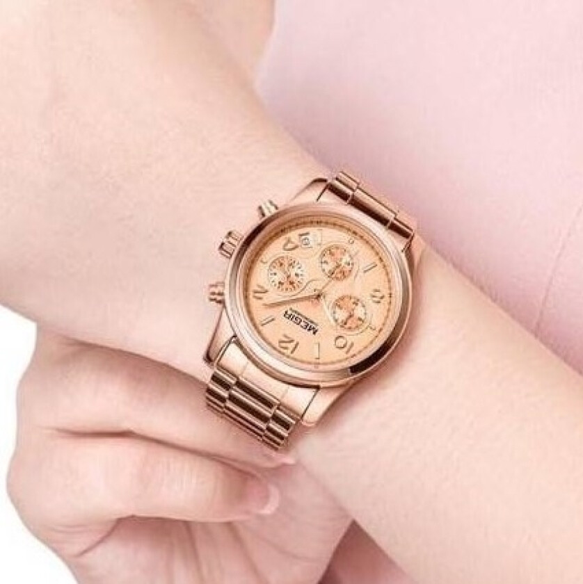 Rose Chronograph 2057 - Kvarts - Rosegull - Dameklokker - Rustfritt stål - ledd m/pin - Mineral