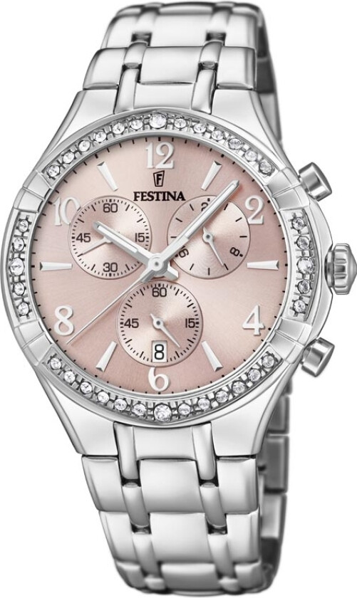 Lady Chronograph F20392/3 - Kvarts - Sølv - Dameklokker - Rustfritt stål - ledd m/pin - Mineral