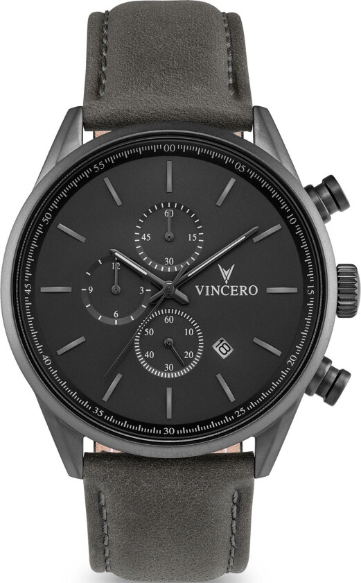 Chrono S Matte Gray GraM-Gra-S18 - Kvarts - Grå - Herreklokker - Skinn - Safirbelagt mineralglas