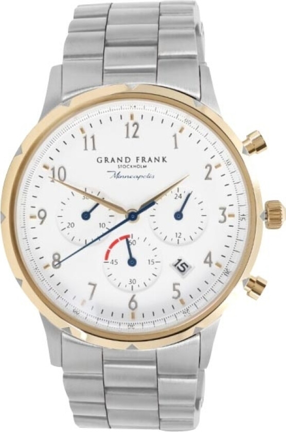 Minneapolis White Steel WA20180082 - Kvarts - Sølv - Herreklokker - Rustfritt stål - ledd m/pin - Mineral