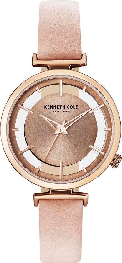 New York Ladies KC50590001 - Kvarts - Rosegull - Dameklokker - Skinn - Mineral