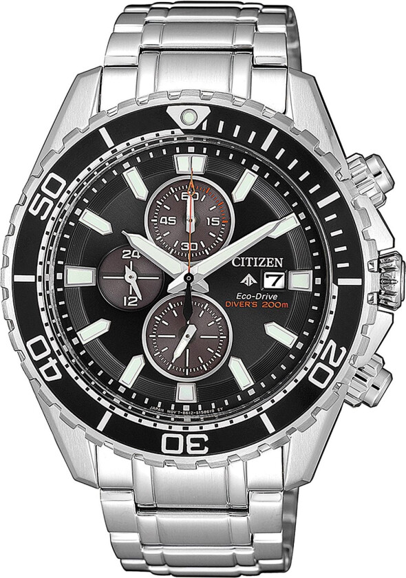 Eco-Drive Promaster CA0711-80H - Kvarts - Sølv - Herreklokker - Rustfritt stål - ledd m/pin - Mineral