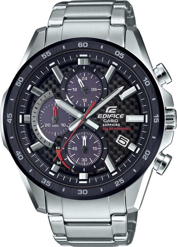 Edifice Premium EFS-S540DB-1AUEF - Kvarts - Sølv - Herreklokker - Rustfritt stål - ledd m/pin - Safir