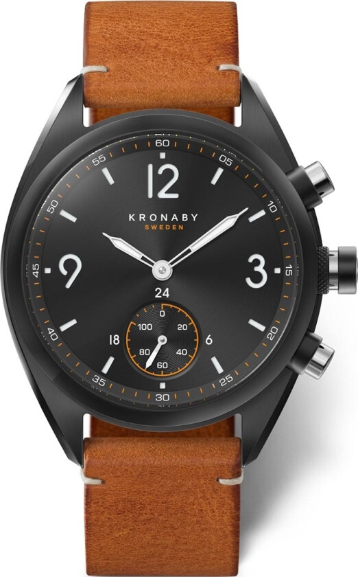 APEX S3116/1 - Kvarts - Sort - Herreklokker - Skinn - Safir