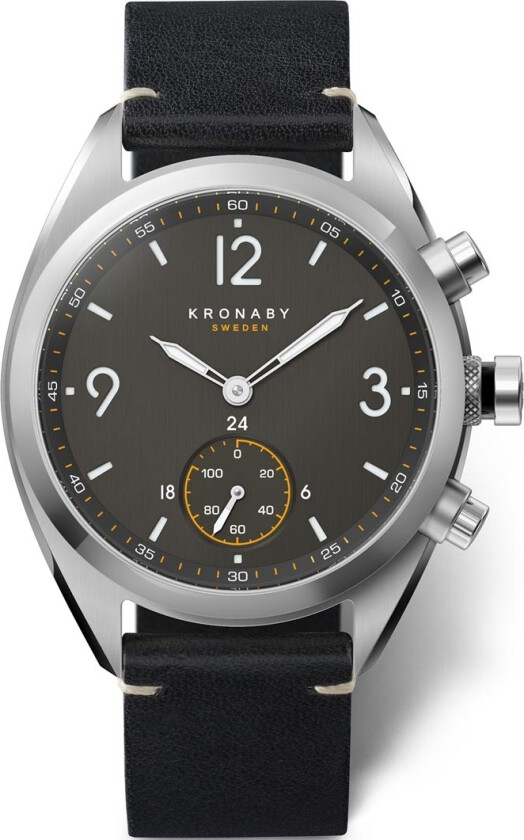 APEX S3114/1 - Kvarts - Sølv - Herreklokker - Skinn - Safir