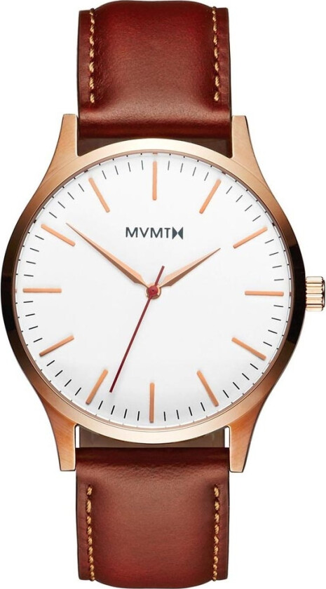 40 Series D-MT01-WBR - Kvarts - Rosegull - Herreklokker - Skinn - Mineral