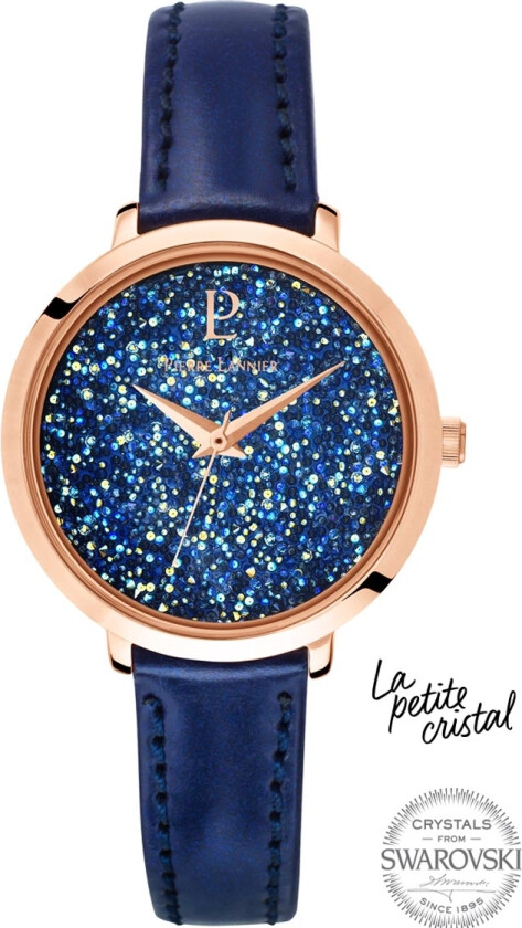 La Petite Cristal 105J966 - Kvarts - Rosegull - Dameklokker - Skinn - Mineral