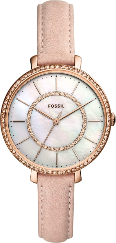 Jocelyn ES4455 - Kvarts - Rosegull - Dameklokker - Skinn - Mineral