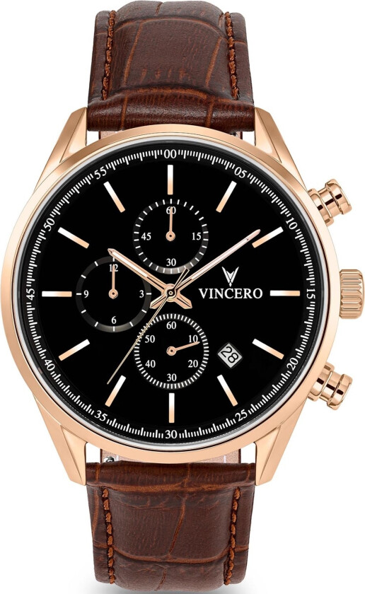 Chrono S - Rose Gold 40mm Gol-Bro-0S06 - Kvarts - Rosegull - Herreklokker - Skinn - Safirbelagt mineralglas