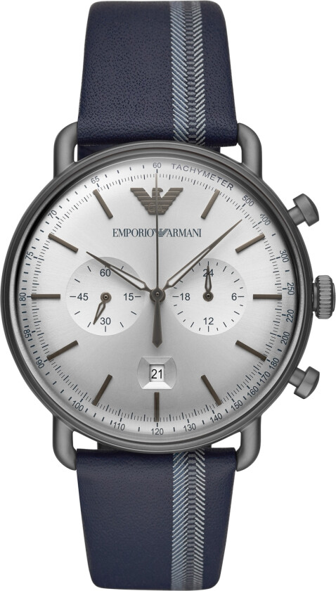 Emporio Armani Aviator AR11202 - Kvarts - Gunmetal - Herreklokker - Skinn - Mineral
