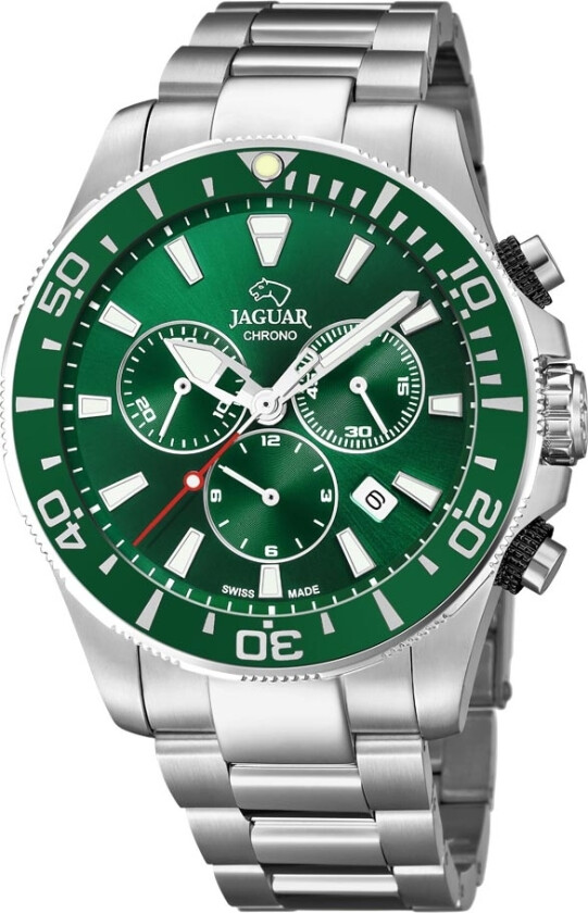 Inspirer de andre rundt deg med - Jaguar Chronograph J861/4 - Kvarts - Sølv - Herreklokker - Rustfritt stål - ledd m/pin - Safir
