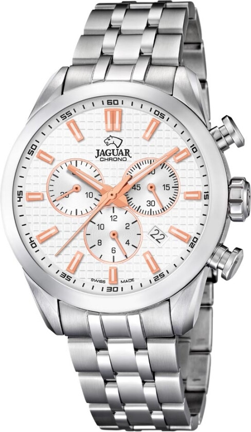 Chronograph Date J865/1 - Kvarts - Sølv - Herreklokker - Rustfritt stål - ledd m/pin - Safir