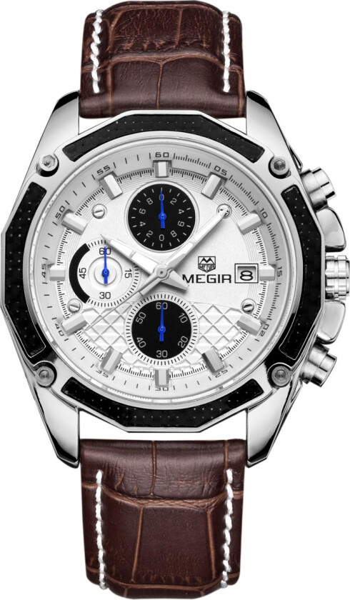 Chronograph 2015 - Kvarts - Sølv - Herreklokker - Skinn - Mineral