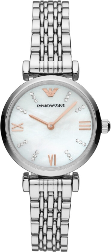 Emporio Armani Gianni T-Bar AR11204 - Kvarts - Sølv - Dameklokker - Rustfritt stål - ledd m/pin - Mineral