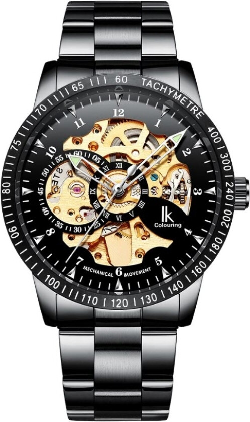 Skeleton Automatic 98226G-BLBLBL - Automatisk - Sort - Herreklokker - Rustfritt stål - ledd m/skrue - Mineral