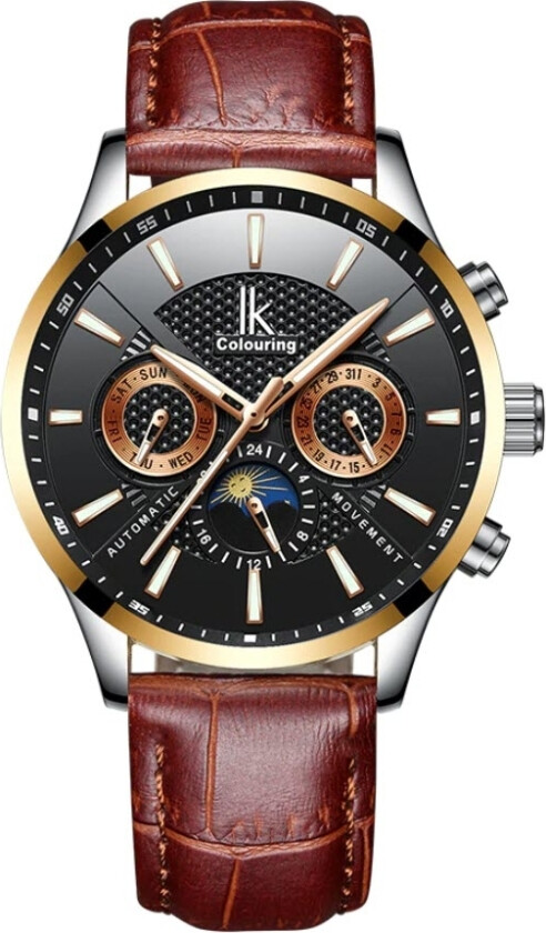 Automatic K017GA1L-SLGLBLBR - Automatisk - Gull Sølv - Herreklokker - Skinn - Mineral