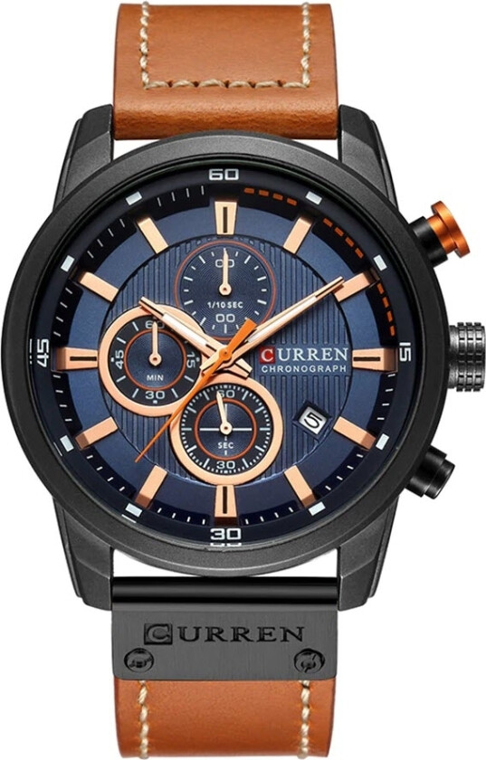 Chronograph 829111 - Kvarts - Sort - Herreklokker - Skinn - Mineral