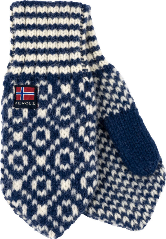 Svalbard Wool Mitten Night/Offwhite L