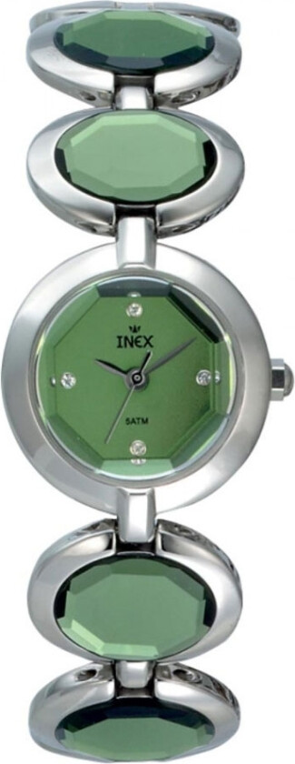 Inex Silver Green A58779S12 - Kvarts - Sølv - Dameklokker - Rustfritt stål - ledd m/pin - Mineral