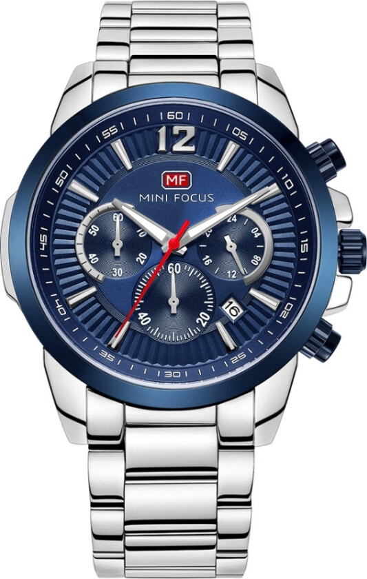 Chronograph MF0087G-3 - Kvarts - Sølv - Herreklokker - Rustfritt stål - ledd m/pin - Mineral
