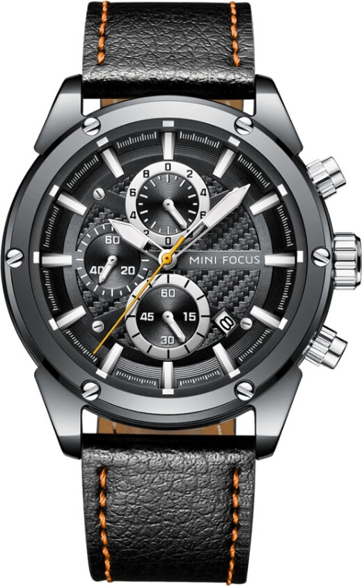 Trend Chronograph Gunmetal Leather 0161 - Kvarts - Gunmetal Sølv - Herreklokker - Skinn - Mineral