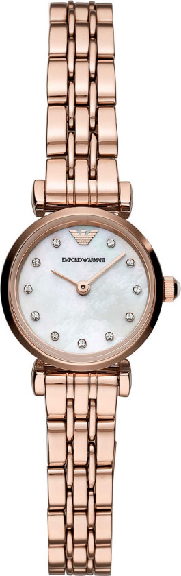 Emporio Armani T-Bar AR11203 - Kvarts - Rosegull - Dameklokker - Rustfritt stål - ledd m/pin - Mineral