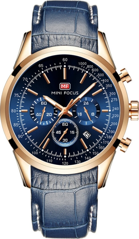 Forbredt på alle situasjoner - Mini Focus Chronograph MF0116G-04 - Kvarts - Kobber Rosegull - Herreklokker - Skinn - Mineral