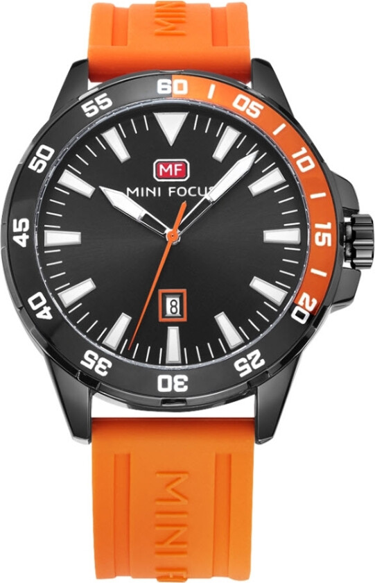 Casual MF0020G-01 - Kvarts - Sort - Herreklokker - Silikon - Mineral