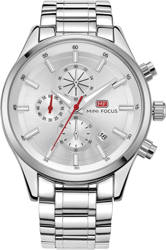 Chronograph MF0081G-02 - Kvarts - Sølv - Herreklokker - Rustfritt stål - ledd m/pin - Mineral