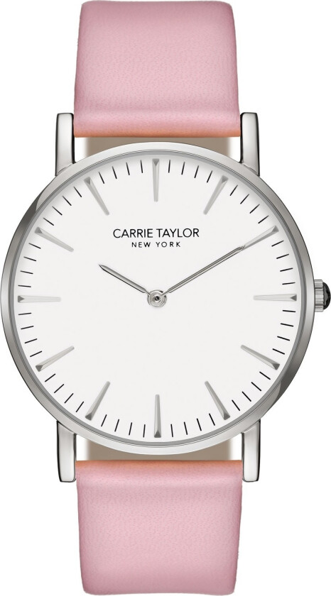 Lexington Silver/White Pink Leather - Kvarts - Sølv - Dameklokker - Skinn - Mineral
