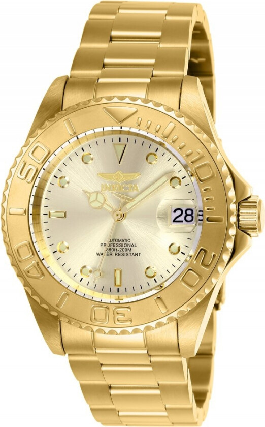 200m Pro Diver Automatic 9010 - Automatisk - Gull - Unisex - Rustfritt stål - ledd m/pin - Mineral