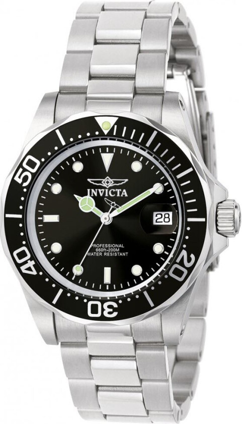 200m Pro Diver 9307 - Kvarts - Sølv - Herreklokker - Rustfritt stål - ledd m/pin - Mineral
